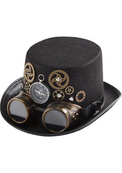 Retro Tarzı Steampunk Üst Şapka Cosplay Cadılar Bayramı ile Gözlük ile Erkek Kostüm(Yurt Dışından)