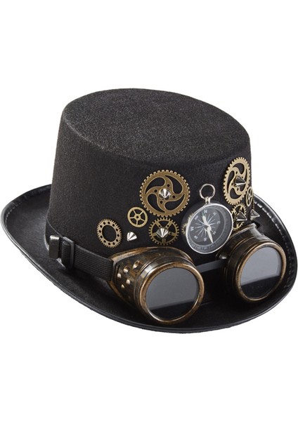 Retro Tarzı Steampunk Üst Şapka Cosplay Cadılar Bayramı ile Gözlük ile Erkek Kostüm(Yurt Dışından)