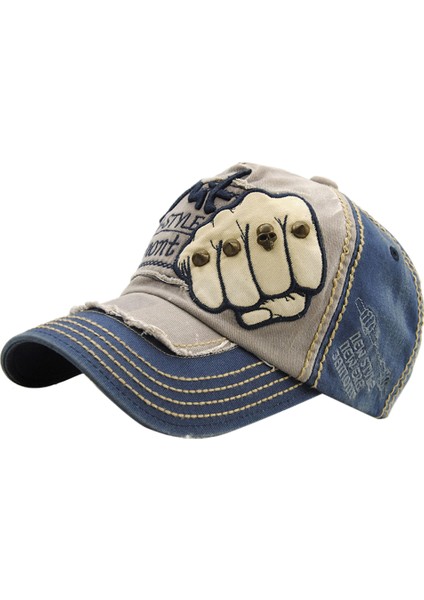 Vintage Beyzbol Ayarlanabilir Pamuk Açık Perçin Denim Şapka (Yurt Dışından)
