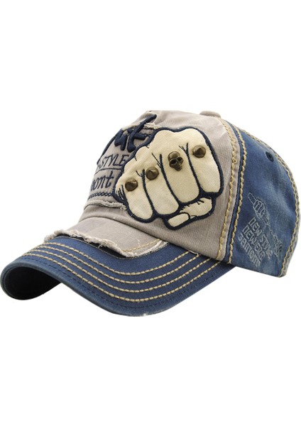 Vintage Beyzbol Ayarlanabilir Pamuk Açık Perçin Denim Şapka (Yurt Dışından)