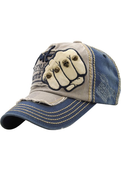 Vintage Beyzbol Ayarlanabilir Pamuk Açık Perçin Denim Şapka (Yurt Dışından)