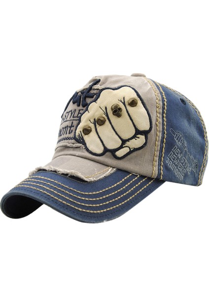 Vintage Beyzbol Ayarlanabilir Pamuk Açık Perçin Denim Şapka (Yurt Dışından)