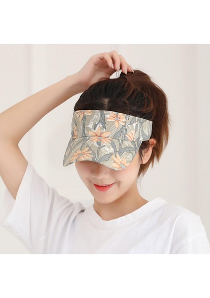 Spor Güneş Vizör Kapakları Nefes Alabilen Yaz Boş Üst Yaprak Baskılı Vizörler Şapka Haki Çiçeği(Yurt Dışından) fırsatları