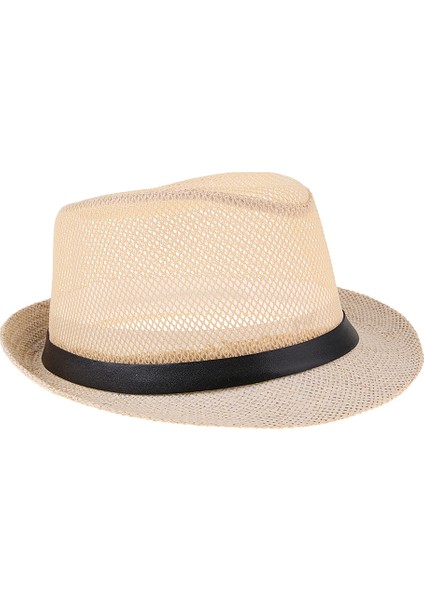 Erkek Kağıt Saman Yaz Panama Güneş Şapka Geniş Brim Fedora Trilby Stil - 60 cm Xl(Yurt Dışından)