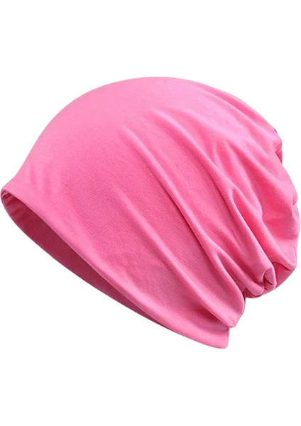 Yumuşak Beanie Hat Boyun Eşarp Kanser Saç Dökülmesi Erkekler Türban Wrap Bayanlar Spor Salonu Pembe(Yurt Dışından)