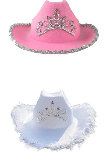 pembe Beyaz Kovboy Şapkaları(Yurt Dışından)