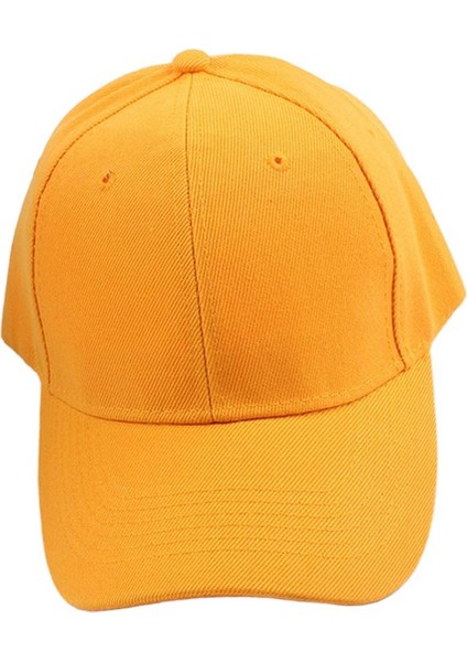 Moda Katı Beyzbol Ayarlanabilir Golf Zirveli Güneş Şapka Kamyon Şoförü Şapka Sarı(Yurt Dışından)