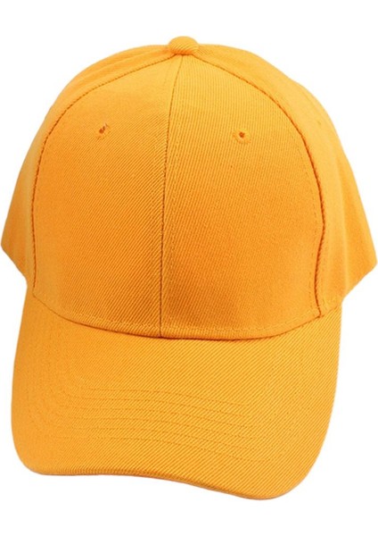 Moda Katı Beyzbol Ayarlanabilir Golf Zirveli Güneş Şapka Kamyon Şoförü Şapka Sarı(Yurt Dışından)