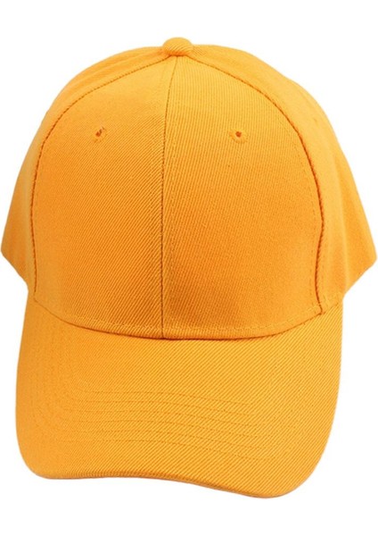 Moda Katı Beyzbol Ayarlanabilir Golf Zirveli Güneş Şapka Kamyon Şoförü Şapka Sarı(Yurt Dışından)