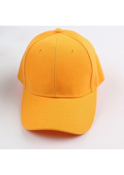 Moda Katı Beyzbol Ayarlanabilir Golf Zirveli Güneş Şapka Kamyon Şoförü Şapka Sarı(Yurt Dışından)