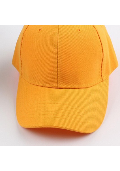 Moda Katı Beyzbol Ayarlanabilir Golf Zirveli Güneş Şapka Kamyon Şoförü Şapka Sarı(Yurt Dışından)