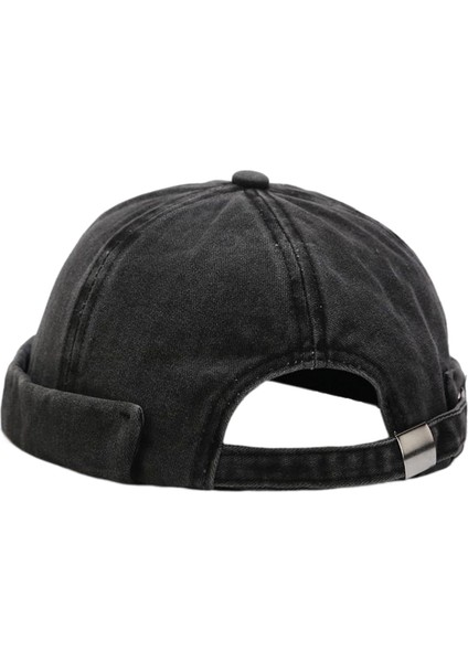 Moda Beanie Hat Ilkbahar Yaz Erkekleri Kadın Docker Şapkası Visor Ayarlanabilir Siyah(Yurt Dışından)