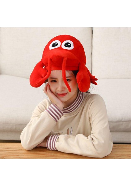 Istakoz Şapkası Beanie Cosplay Kostüm Peluş Plush Fotoğraf Prop Aksesuarları(Yurt Dışından) modelleri