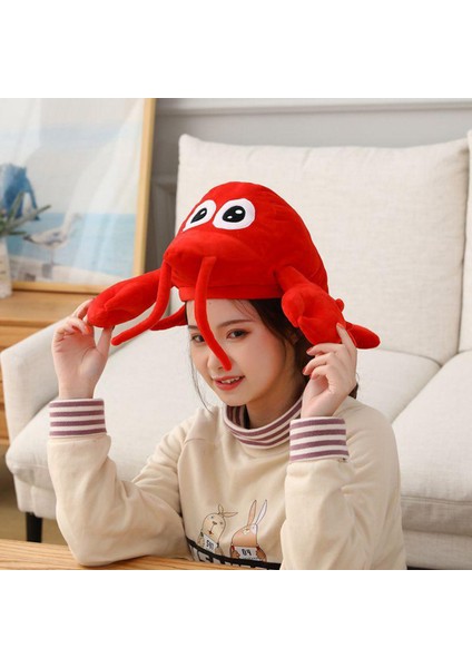 Istakoz Şapkası Beanie Cosplay Kostüm Peluş Plush Fotoğraf Prop Aksesuarları(Yurt Dışından) indirimleri