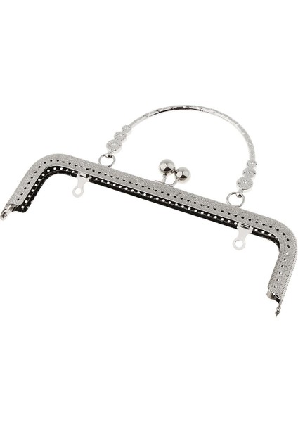 Squared Kabartma Metal Çanta El Çantası Çerçevesi Öpücük Toka ile Gümüş ile Toka(Yurt Dışından)