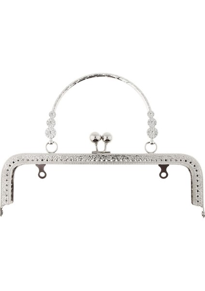 Squared Kabartma Metal Çanta El Çantası Çerçevesi Öpücük Toka ile Gümüş ile Toka(Yurt Dışından) fiyatları