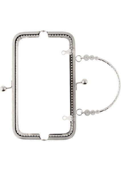 Squared Kabartma Metal Çanta El Çantası Çerçevesi Öpücük Toka ile Gümüş ile Toka(Yurt Dışından) fırsatları