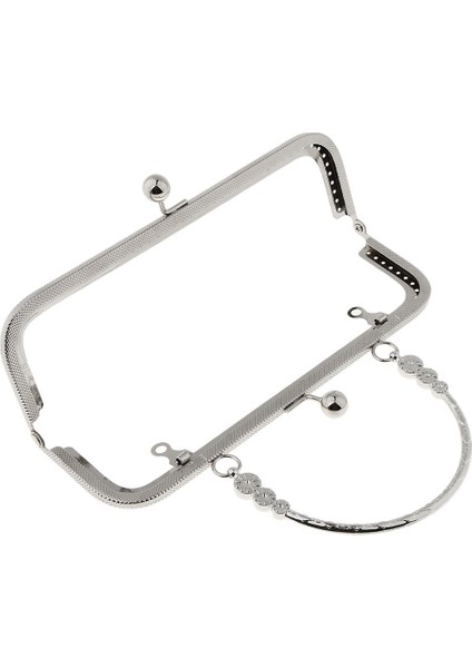 Squared Kabartma Metal Çanta El Çantası Çerçevesi Öpücük Toka ile Gümüş ile Toka(Yurt Dışından) indirimleri