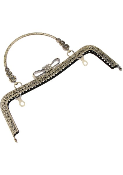 Güzel Metal Çanta Çantası Çerçeveleri Öpücük Toka Kilit Bronz Diy Zanaat 20 cm(Yurt Dışından)