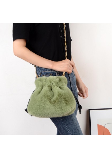 Moda Peluş Omuz Çantası Çanta Çanta Crossbody Çanta Kadın Parti Yeşil Için(Yurt Dışından) fırsatları