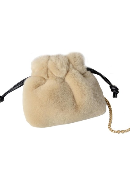 Moda Peluş Omuz Çantası Çanta Kadın Parti Bej Için Çanta Crossbody Çanta(Yurt Dışından)
