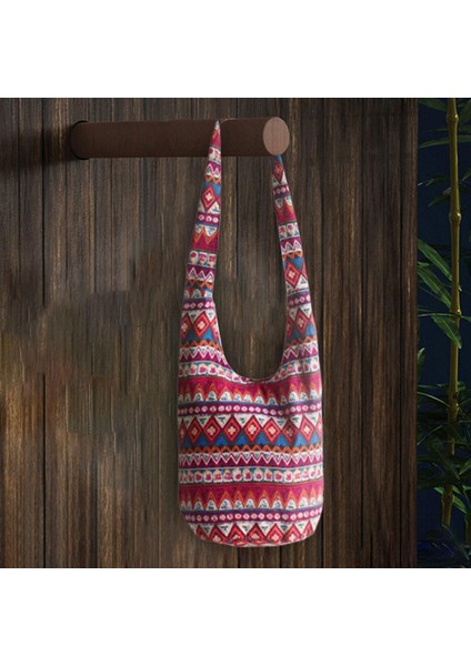 Hippi Crossbody Çantalar Hobo Çantalar Fermuarlı Cep Etnik Tarzı Çanta Kırmızı(Yurt Dışından) fırsatları