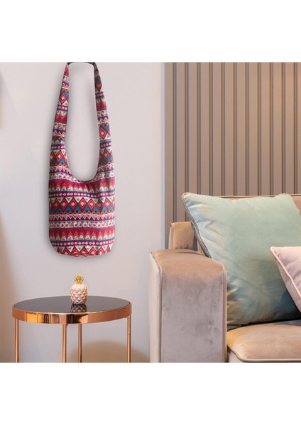 Hippi Crossbody Çantalar Hobo Çantalar Fermuarlı Cep Etnik Tarzı Çanta Kırmızı(Yurt Dışından) indirimleri