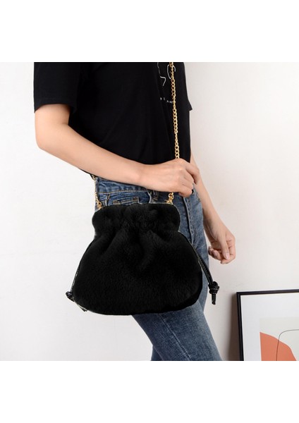 Moda Peluş Omuz Çantası Çanta Çanta Crossbody Çanta Kadın Parti Siyah Için(Yurt Dışından) fırsatları