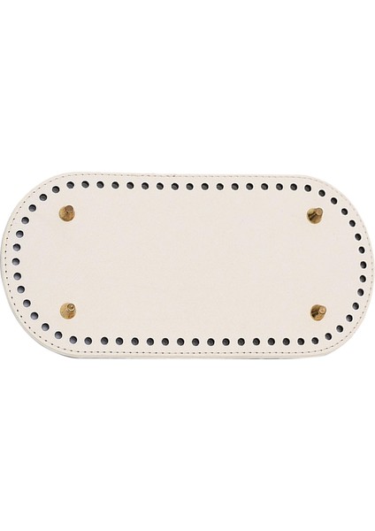 Tığ Için Oval Pu Deri Çanta Alt 9.8 x 4.7 "dıy Çanta Omuz Çantaları Bej(Yurt Dışından)