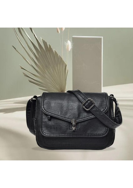 Vintage Stil Kadınlar Yumuşak Pu Flip Omuz Çantası Casual Crossbody Çanta Satchel(Yurt Dışından) modelleri