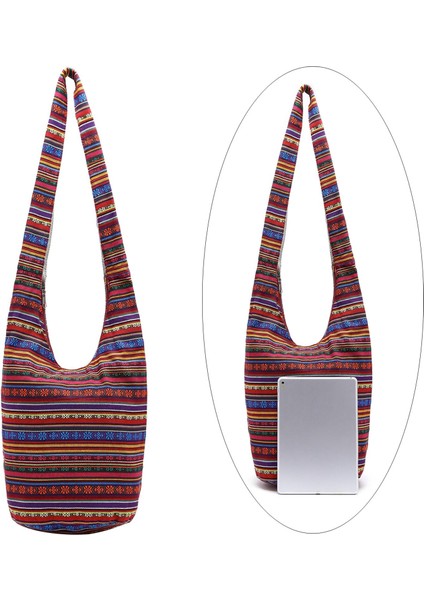 2x Hippi Crossbody Bag Sling Torbaları Çanta Zip Kapatma(Yurt Dışından) modelleri