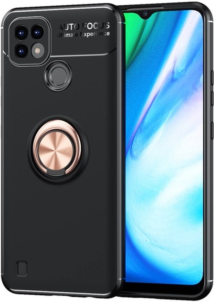 Realme C21 Kılıf Yüzüklü Manyetik Ravel Silikon