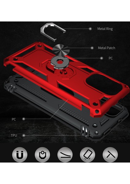 Xiaomi Mi 11X Pro Kılıf Ultra Korumalı Yüzüklü Manyetik Vega Kapak