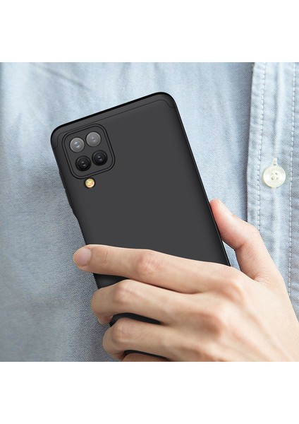 Samsung Galaxy A12 Kılıf 3 Parça 360 Zore Ays Kapak