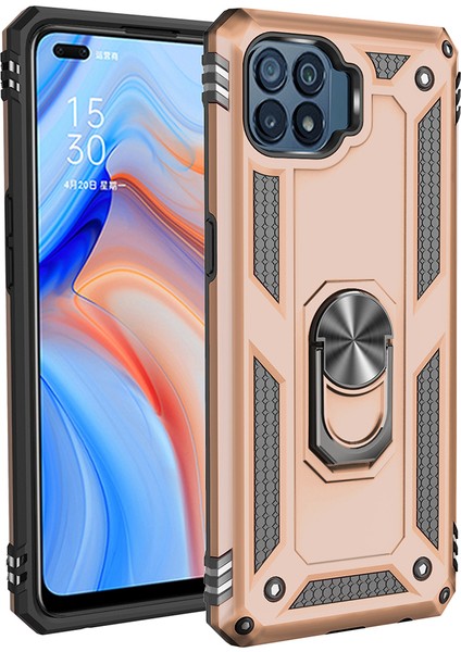 Oppo Reno 4 Lite Kılıf Ultra Korumalı Yüzüklü Manyetik Vega Kapak