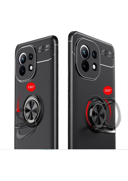 Xiaomi M11 Kılıf Yüzüklü Manyetik Ravel Silikon