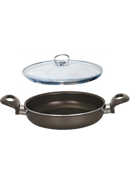 Teflon Sahan 22 cm Cam Kapaklı