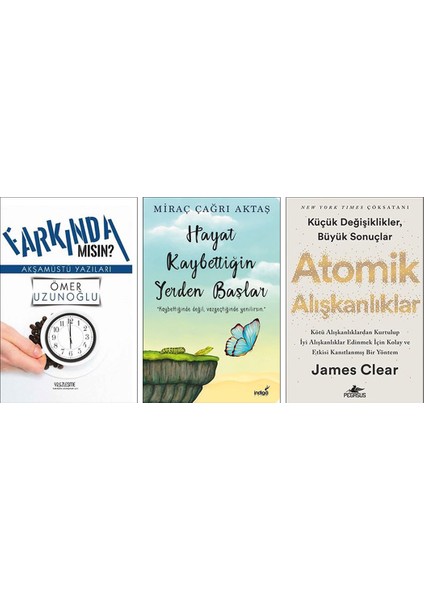 Farkında Mısın? - Hayat Kaybettiğin Yerden Başlar - Atomik Alışkanlıklar (3 Kitap Set)
