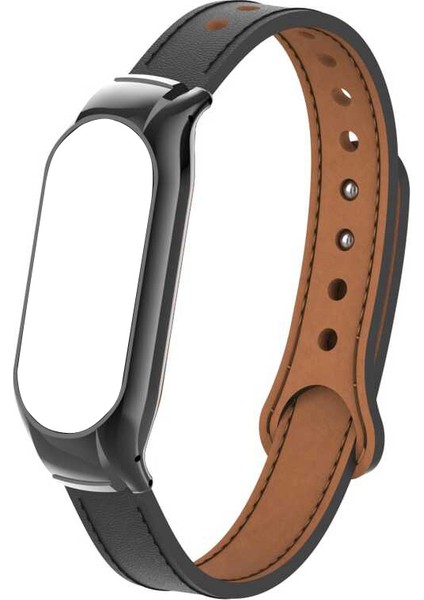 Casestreet Xiaomi Mi Band 7 Kordon Deri Dikişli Krd 68 Siyah