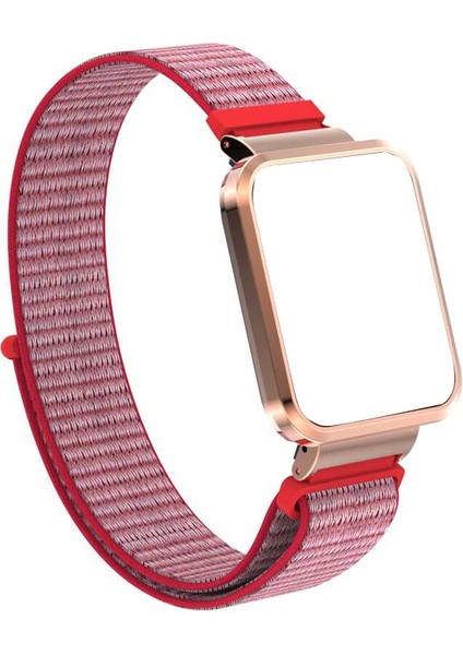 Xiaomi Redmi Watch 2 Lite Kordon Cırtcırt Kumaş Ayarlanabilir Krd 58-Pembe