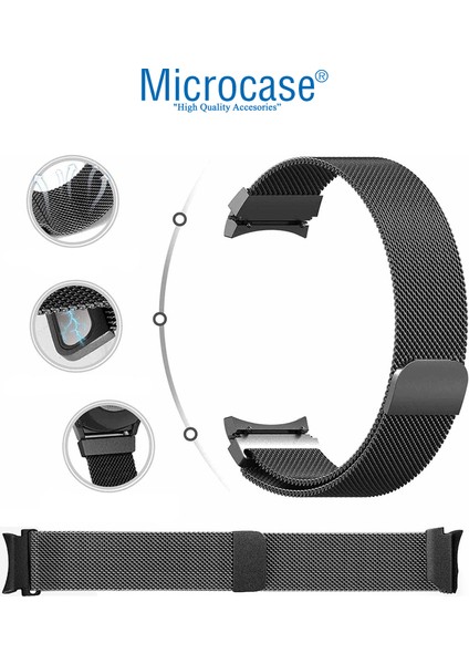 Samsung Galaxy Watch 4 40 mm / 44 mm Için Mıknatıslı Metal Kordon Kayış - KY37 modelleri