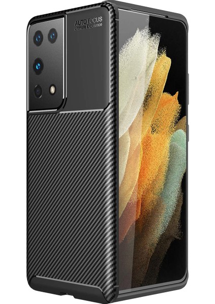 Samsung Galaxy S21 Ultra Kılıf Karbon Desenli Lux Negro Silikon