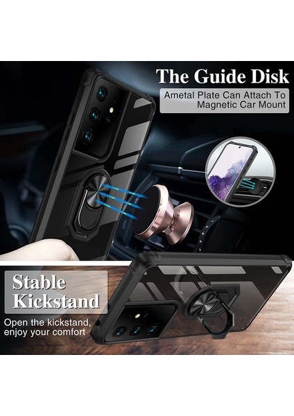 Samsung Galaxy S21 Plus Kılıf Yüzüklü Manyetik Şeffaf Mola Kapak fırsatları