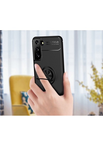 Samsung Galaxy S21 Kılıf Yüzüklü Manyetik Ravel Silikon