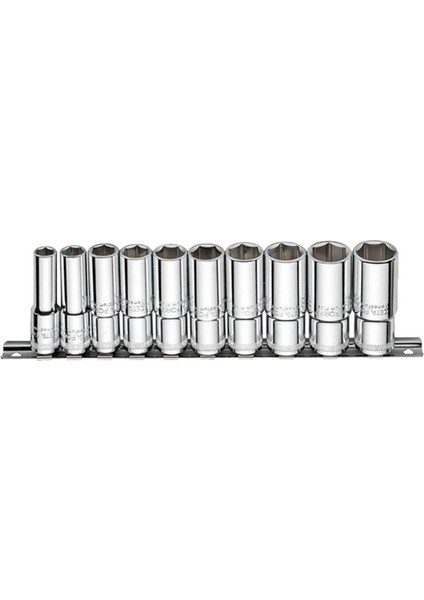 C14-RH10 10 Parça 3/8 Inç 6 Köşe Derin Lokma Anahtar Takımı