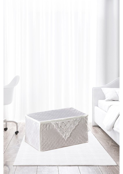 Saten Yastık Hurcu 65X40X35 Beyaz