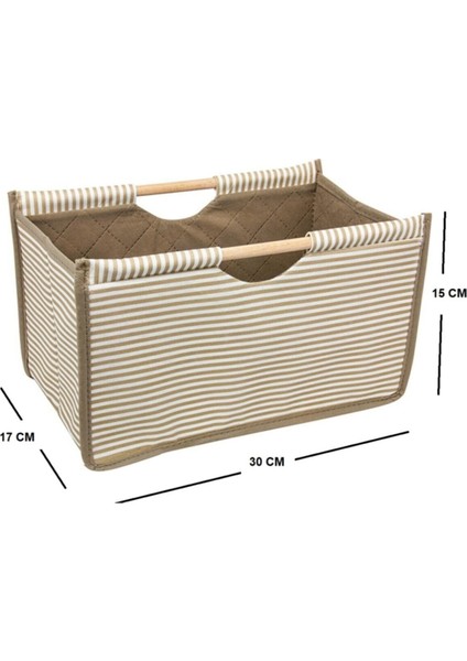 Tahta Saplı Kutu Mini 30X17X15 cm Kahve