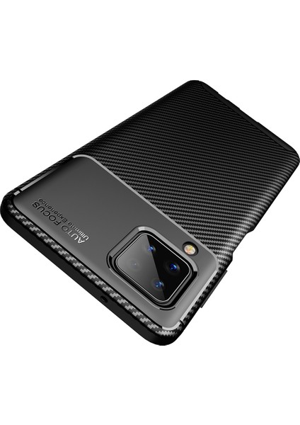 Samsung Galaxy A12 Kılıf Karbon Desenli Lux Negro Silikon