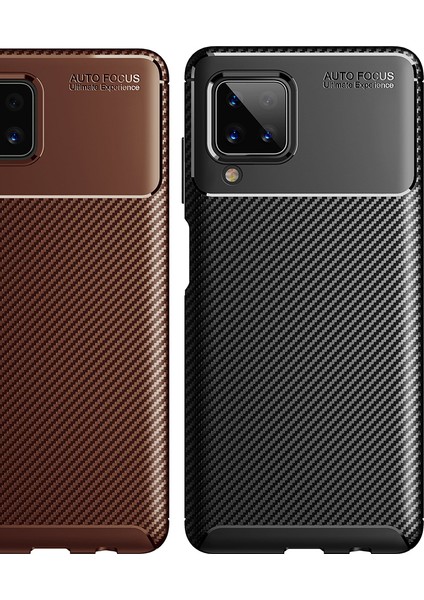 Samsung Galaxy A12 Kılıf Karbon Desenli Lux Negro Silikon