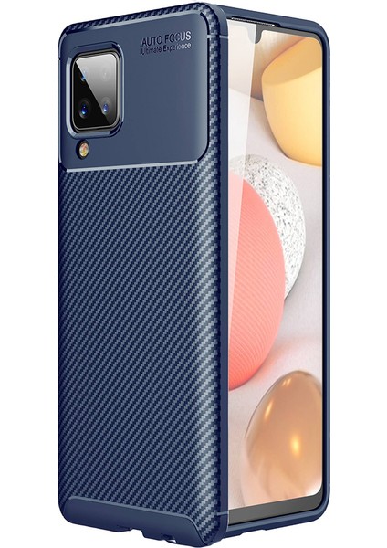Samsung Galaxy A12 Kılıf Karbon Desenli Lux Negro Silikon